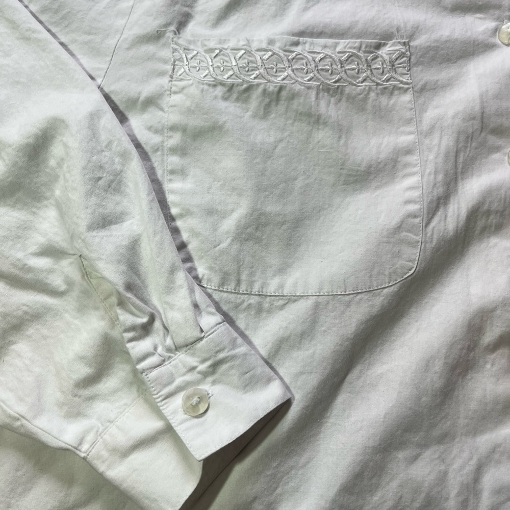 Vintage Jordache White Western Blouse M Women’s 100% Cotton Embroidered Detail - Picture 5 of 10